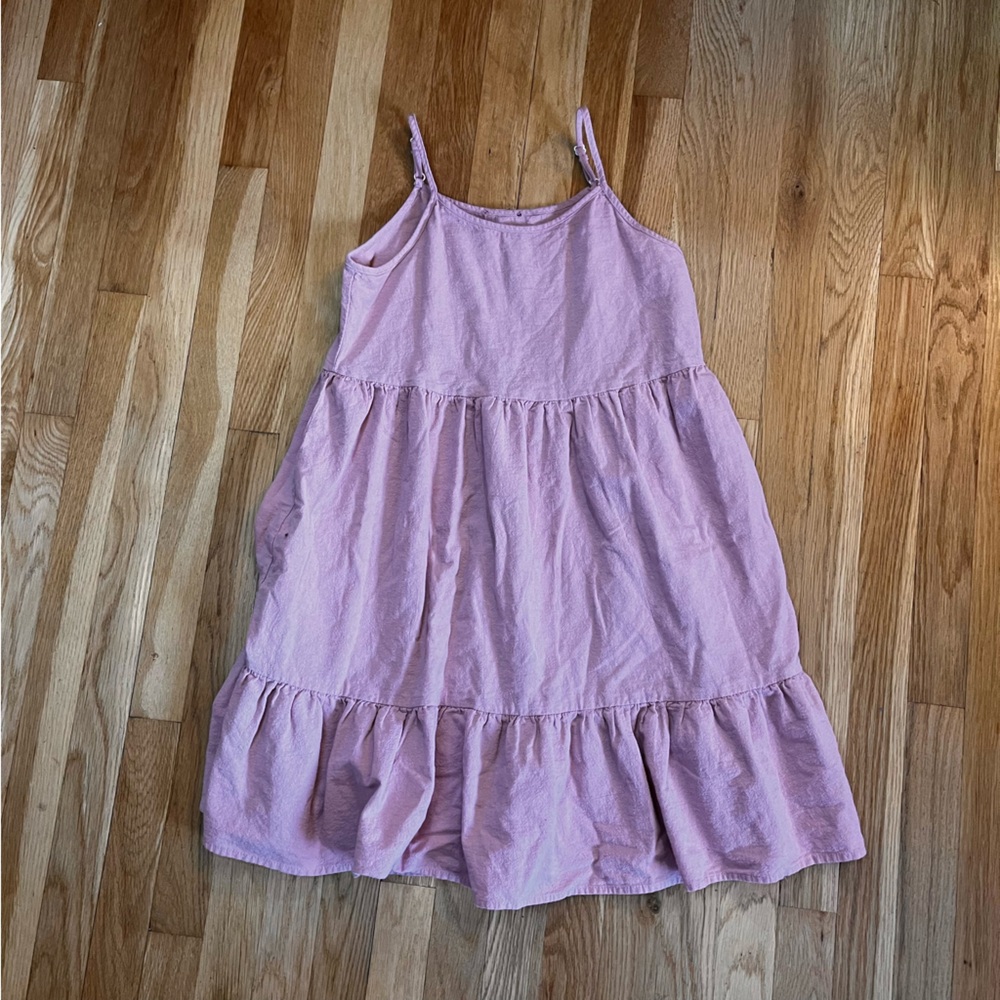 Pink Tiered Ruffle Sundress with Spaghetti Straps